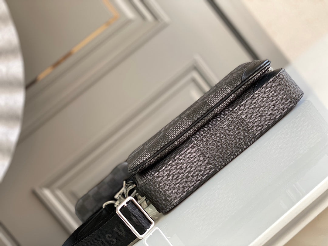 Louis Vuitton Trio Messenger Damier Graphite Black For Men, Bags, Shoulder And Crossbody Bags 9.8in/25cm Louis Vuitton N50017
