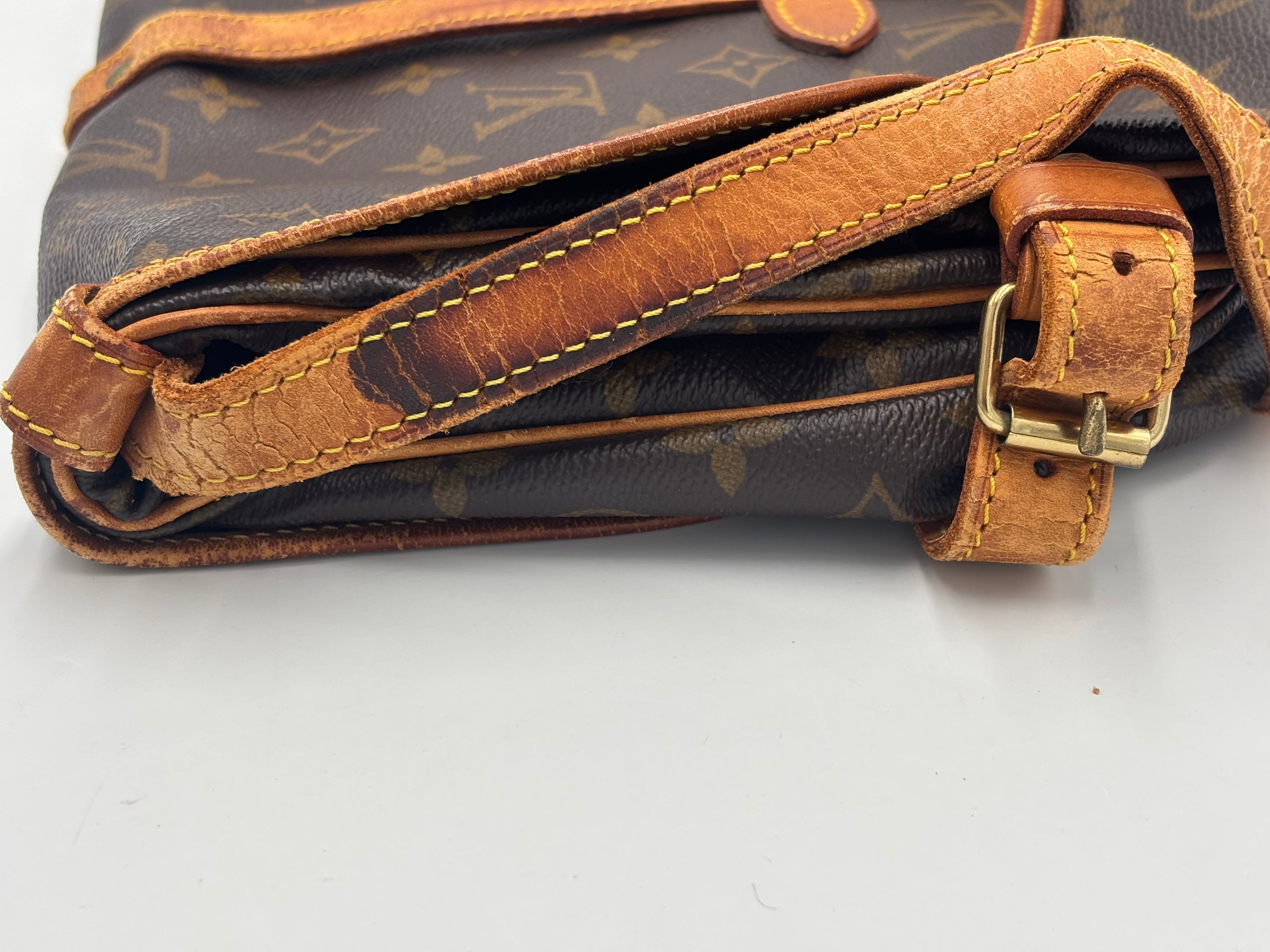 Louis Vuitton Saumur Handbag Monogram Canvas Brown Canvas Shoulder Bag