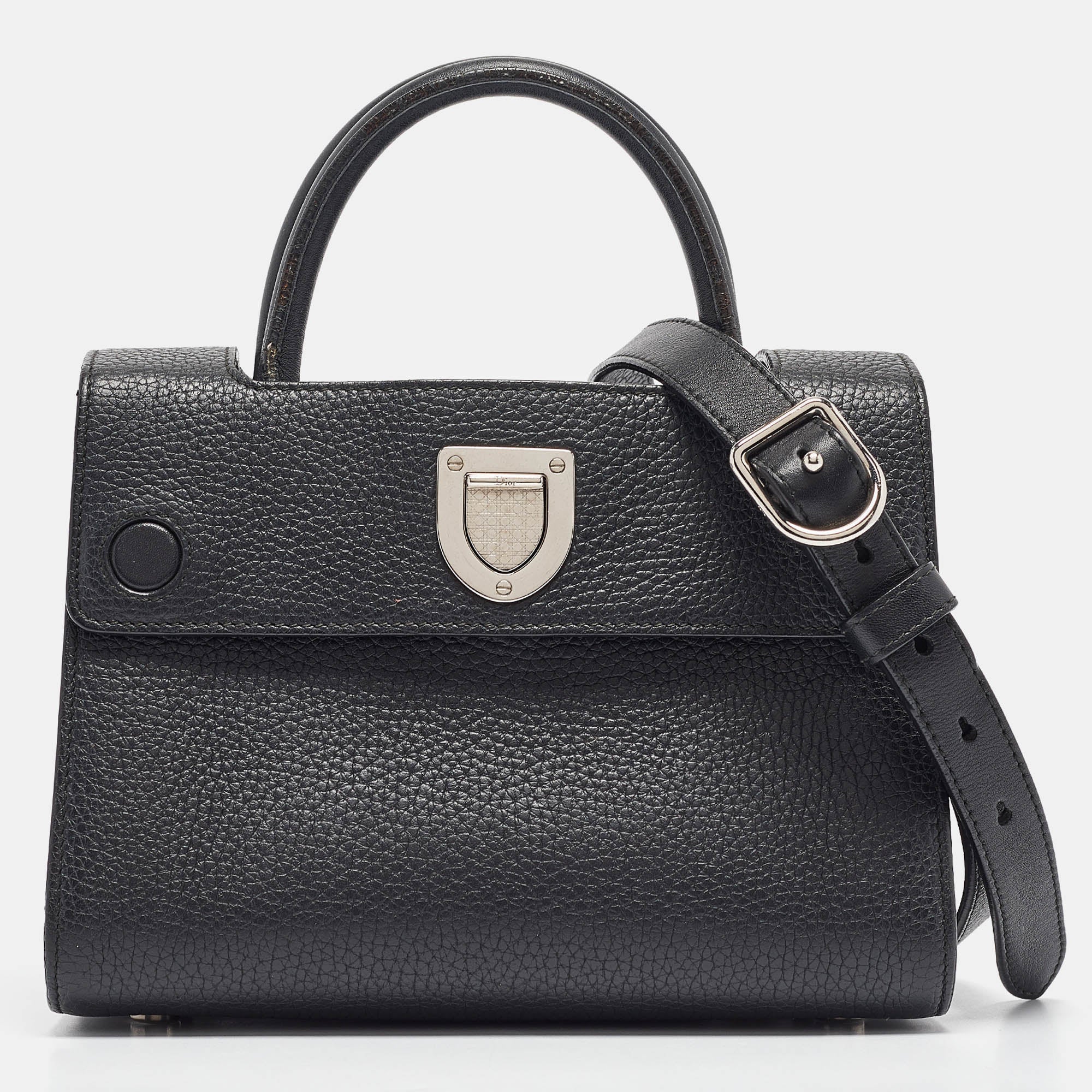 Black Leather Mini Diorever Tote