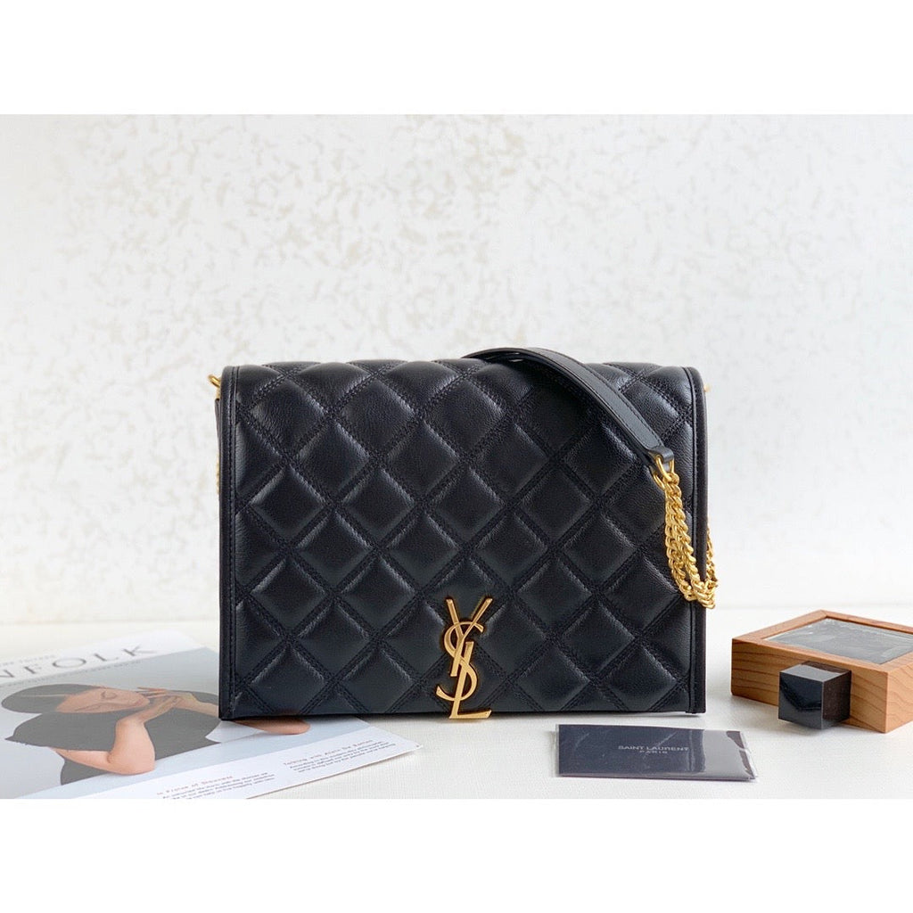 Saint Laurent Becky Small Shoulder Bag Black For Women 10.5in/27cm YSL P00420101