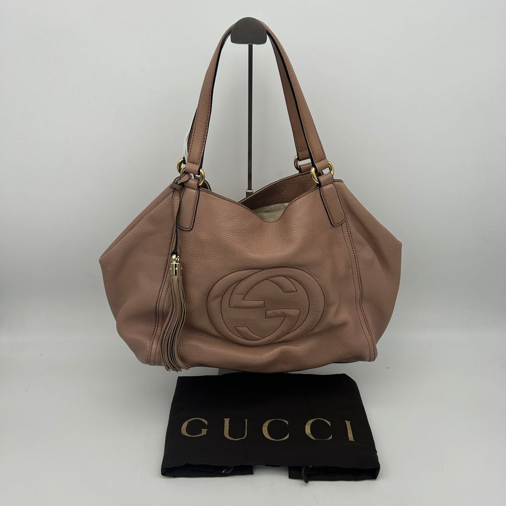 Gucci Soho Pink Leather Convertible Shoulder Bag Small