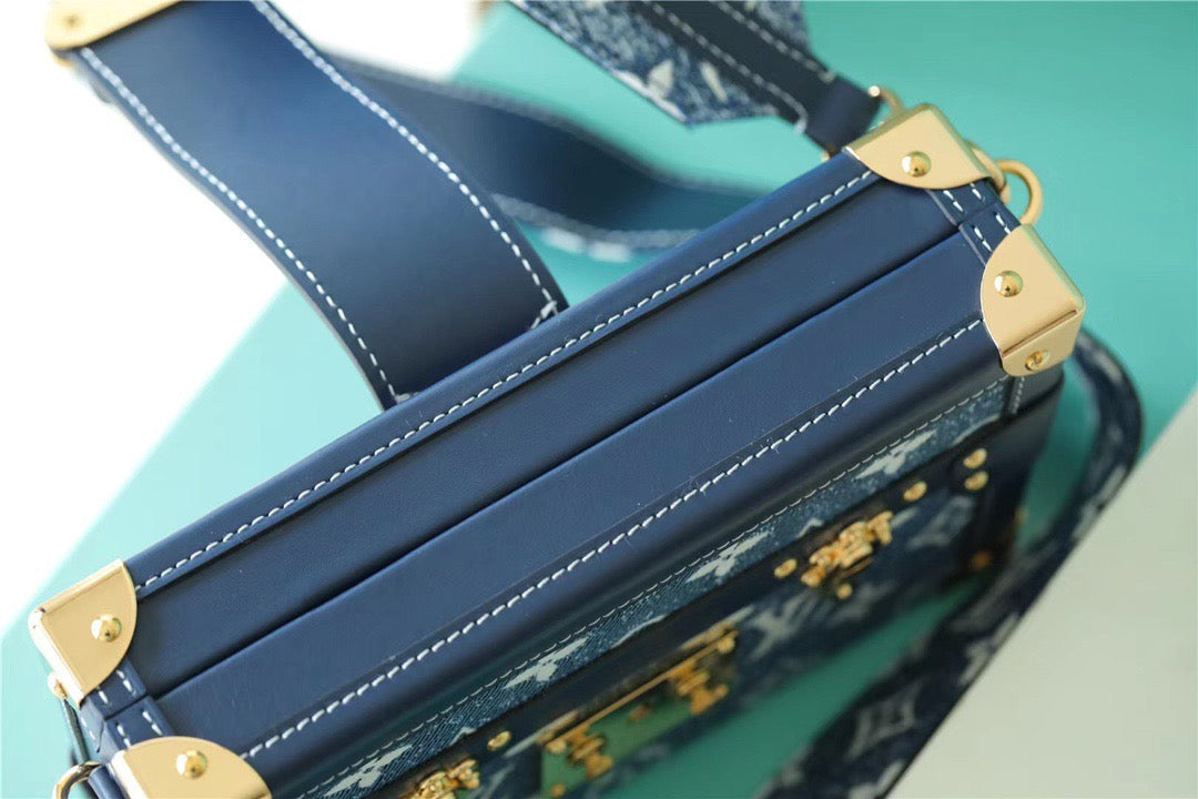 Louis Vuitton Petite Malle Jacquard Sin1854 Blue For Women, WomenÃƒÂ¢Ã¢â€šÂ¬Ã¢â€žÂ¢s Handbags, Shoulder Bags And Crossbody Bags 7.5in/19cm Louis VuittonÃƒâ€šÃ‚Â 