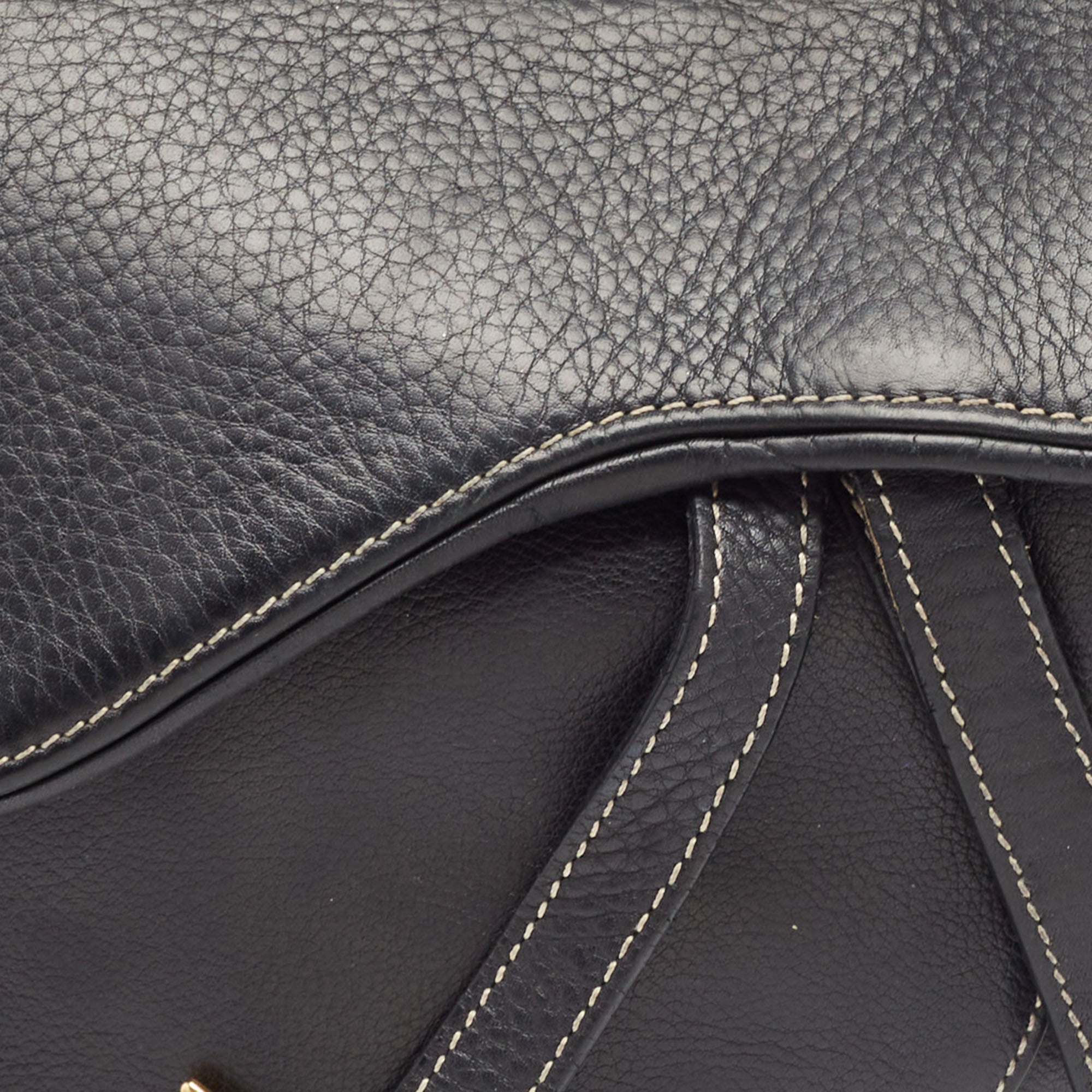 Dior Black Leather Saddle Bag