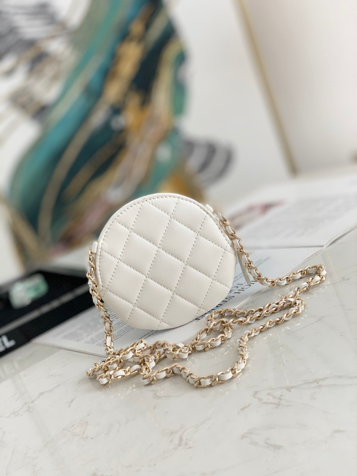 Chanel Camellia Clutch With Chain White Bag For Women 11cm/4in