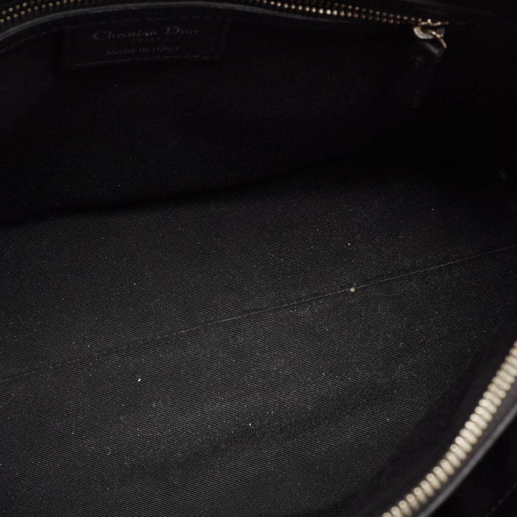 Dior Black Macrocannage Leather Soft Chain Tote