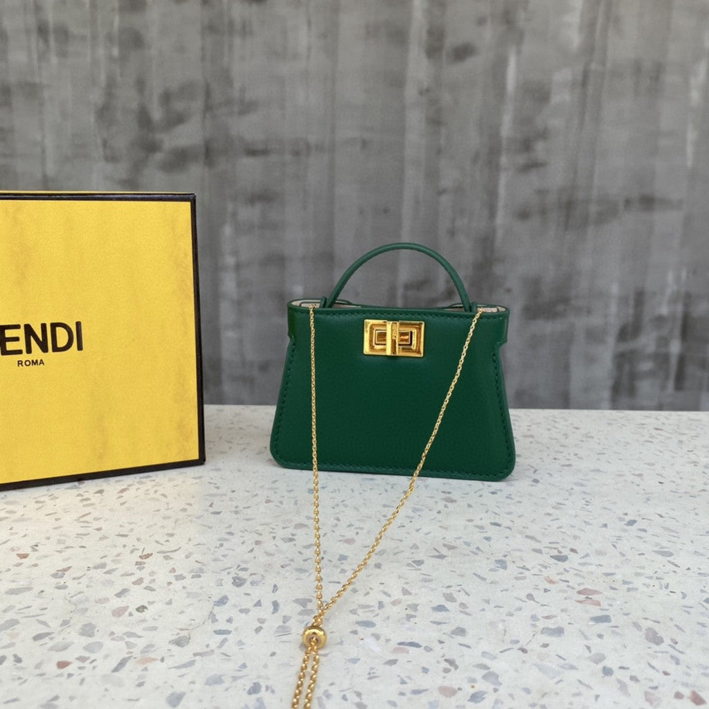 Nano Peekaboo Charm Crossbody Green Bag For Woman 12cm/4.5in