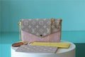 Louis Vuitton Pochette Felicie Monogram Empreinte Pink/ Beige/ Yellow For Women,  Shoulder And Crossbody Bags 21cm/8.3in Louis Vuitton M81359