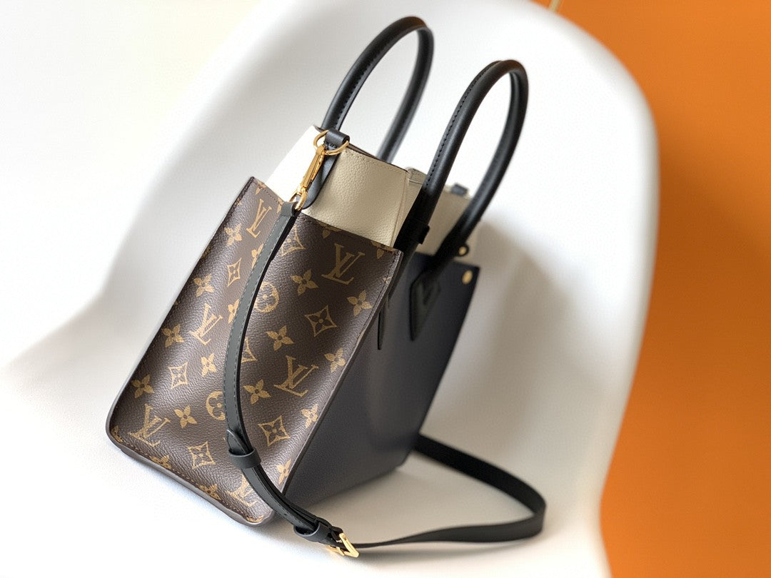 Louis Vuitton On My Side MM Tote Bag Monogram Canvas Navy Blue For Women,  Shoulder Bags 12in/31cm Louis Vuitton M55933