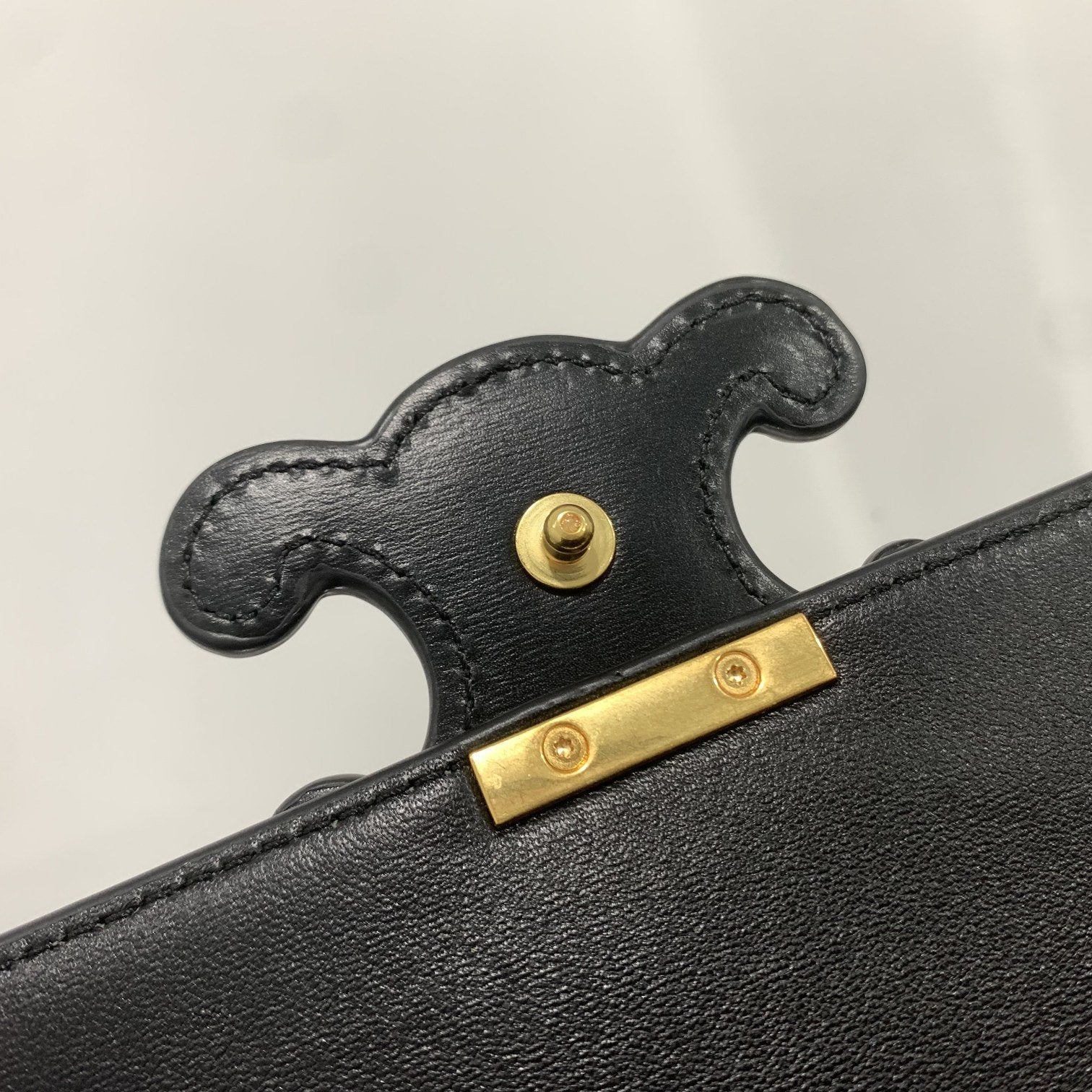 Chain Shoulder Bag Cuir Triomphe Black For Women 7.9in/20cm