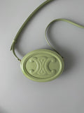 Crossbody Oval Purse Cuir Triomphe Mint Green For Women 6in/16cm