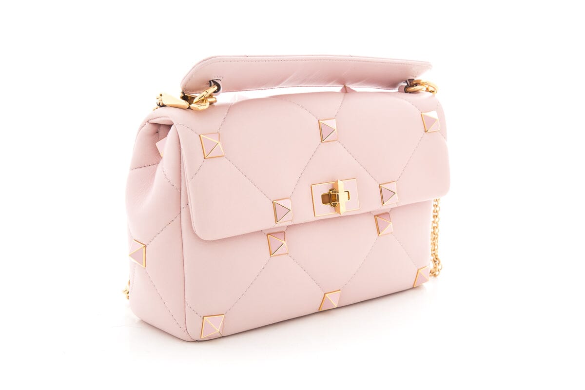 Valentino Pink Roman Stud Shoulder Bag