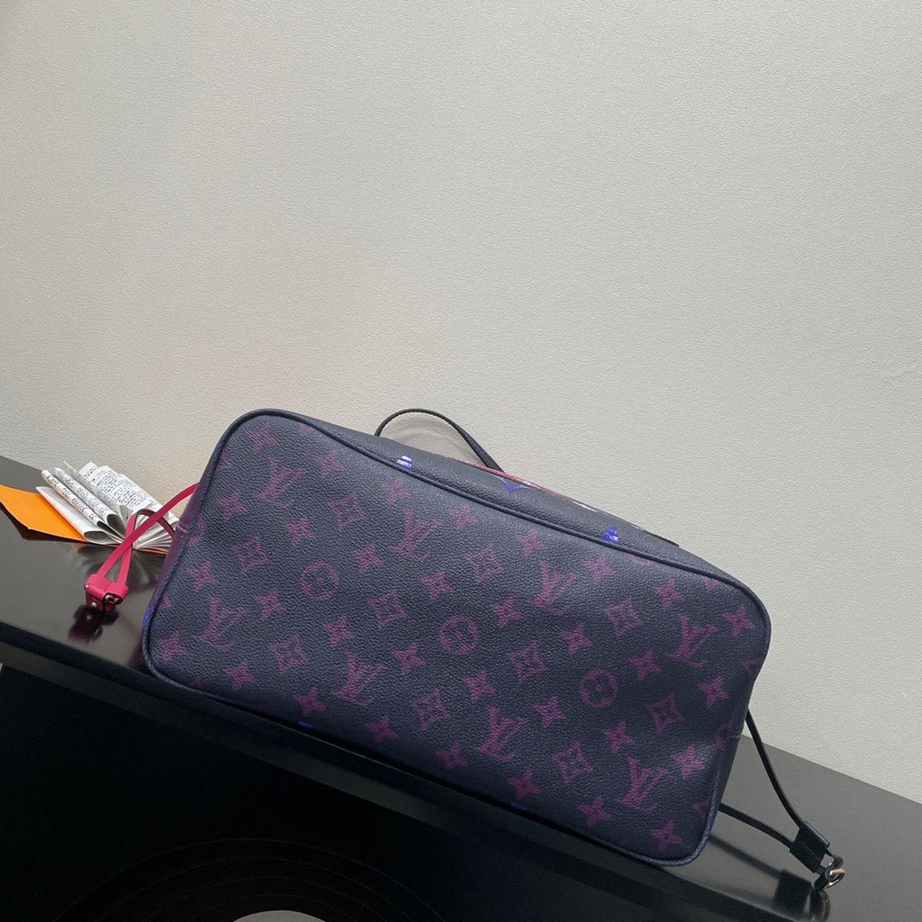 Louis Vuitton Neverfull MM Tote Bag Monogram Canvas Midnight Fuchsia For Women,  Shoulder Bags 12.2in/31cm Louis Vuitton M20511