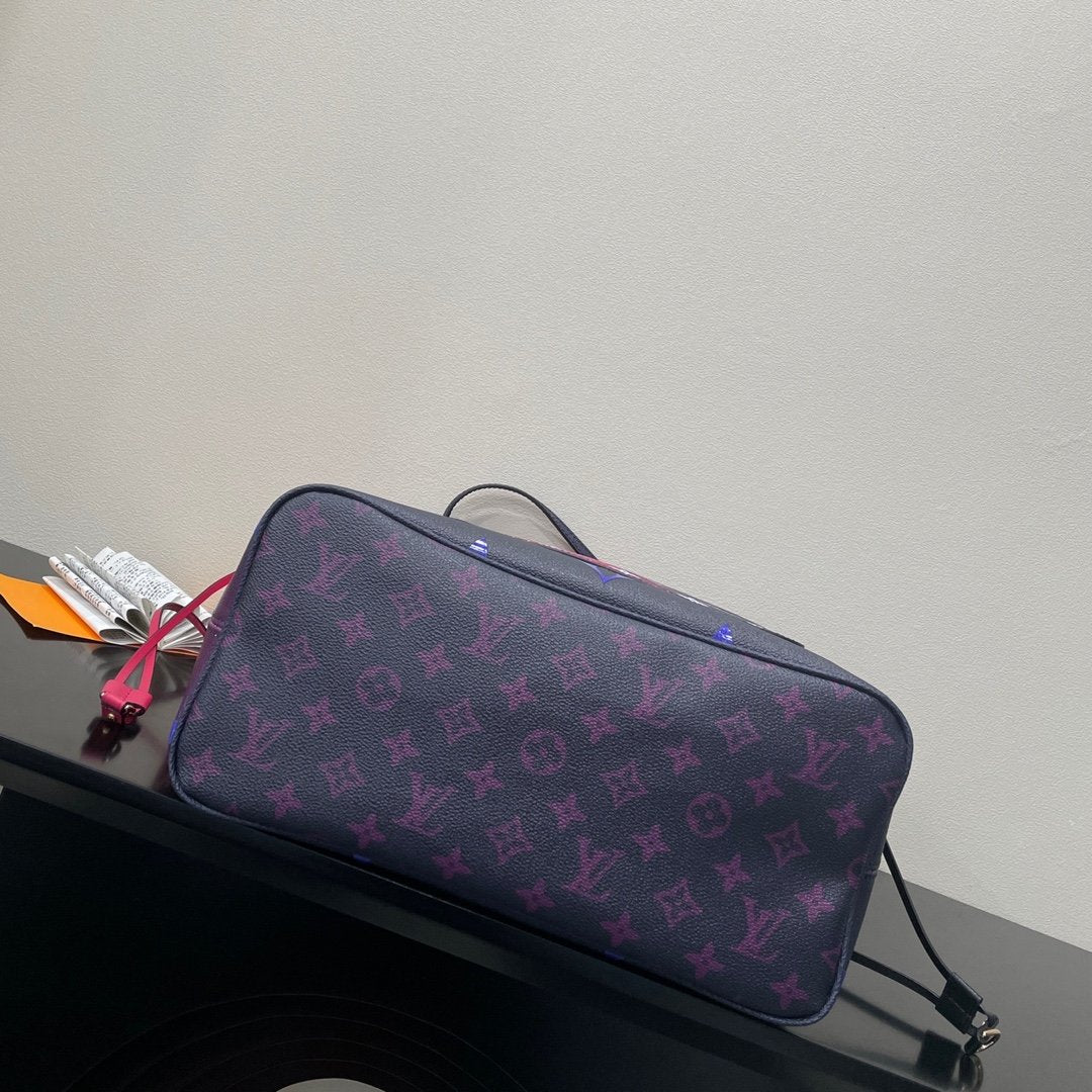 Louis Vuitton Neverfull MM Tote Bag Monogram Canvas Midnight Fuchsia For Women,  Shoulder Bags 12.2in/31cm Louis Vuitton M20511