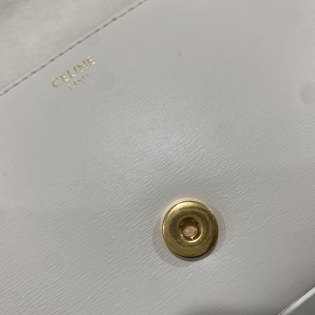 Chain Shoulder Bag Cuir Triomphe White For Women 7.9in/20cm