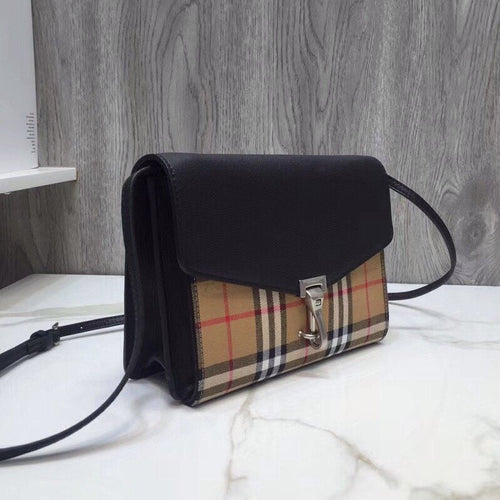 Burberry Small Vintage Check And Crossbody Bag Black For Women, Bags 9in/24cm