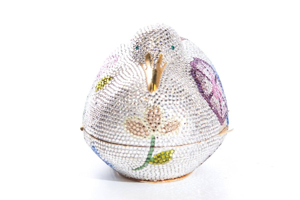Judith Leiber White & Multi Clutch