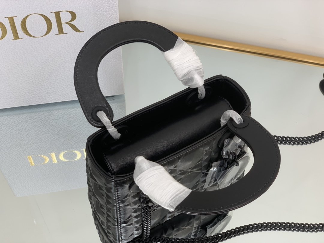 Dior Mini Lady Bag Black Cannage with Beaded Motif, Black, For Women Women’s Handbags, Crossbody Bags, 18cm CD M0505SNEA_M900