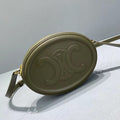 Crossbody Oval Purse Cuir Triomphe Dark Green For Women 6in/16cm