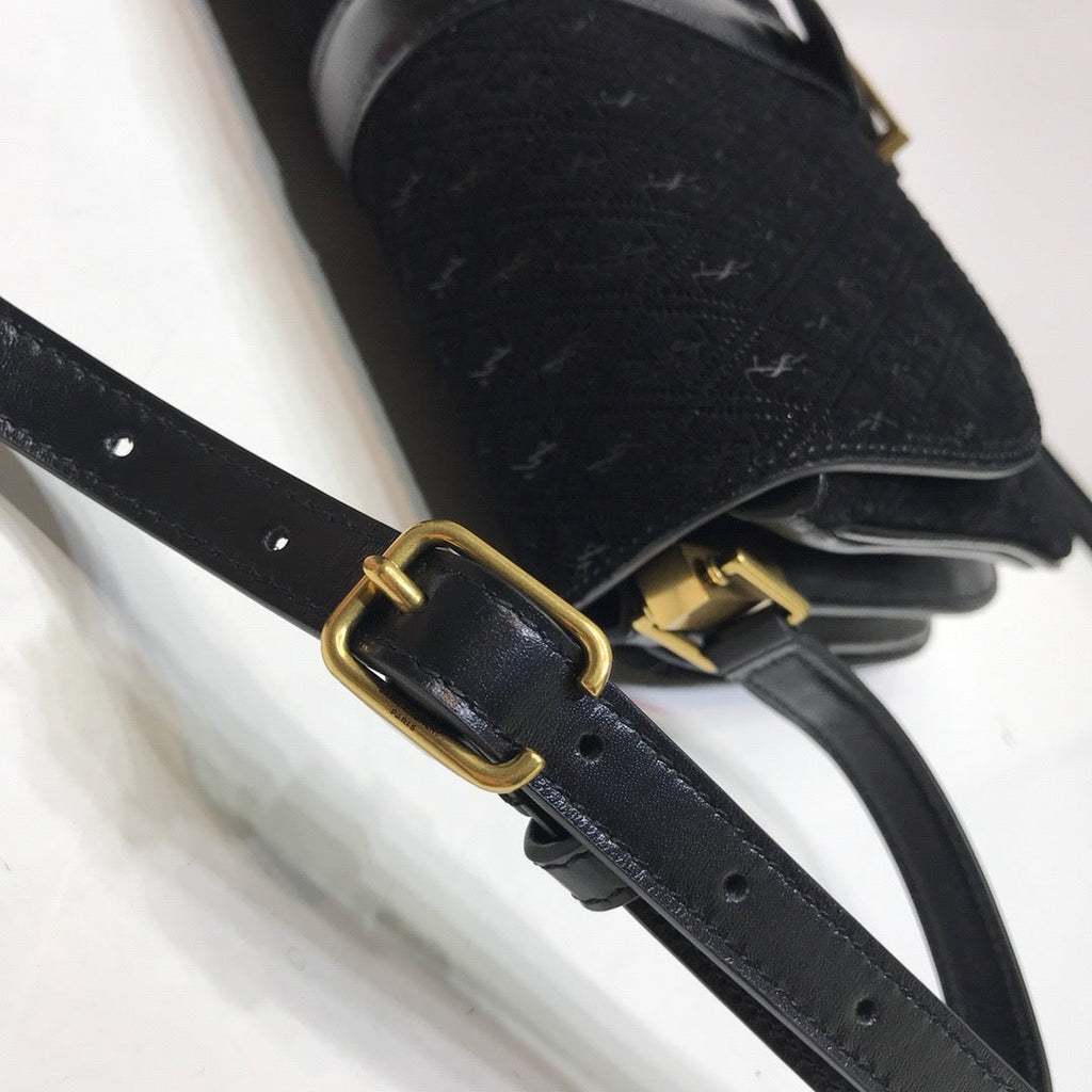 Top Quality Le Monogramme Small Satchel In Monogram Canvas And Smooth Black For Women 9in/23cm YSL