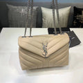 Top Quality Loulou Small Chain Bag In MatelassÃ© "Y" Beige For Women 9.8in/23cm YSLÂ 