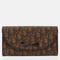 Dark Br Diorissimo Coated Canvas 1:1 Rep Bow Continental Wallet