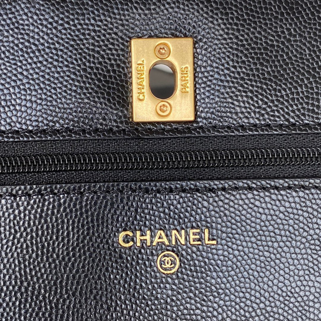 Chanel Clutch With Chain Gold Hardware Black For Women Handbags, Shoulder Bags 7.1in/18cm AP2860