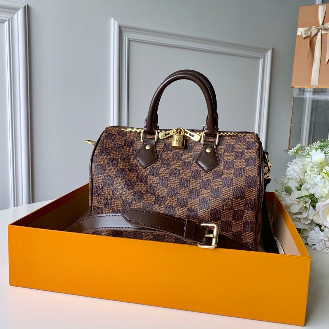 Louis Vuitton Speedy Bandouliere 25 Damier Ebene Canvas For Women,  Shoulder And Crossbody Bags 9.8in/25cm Louis Vuitton N41368