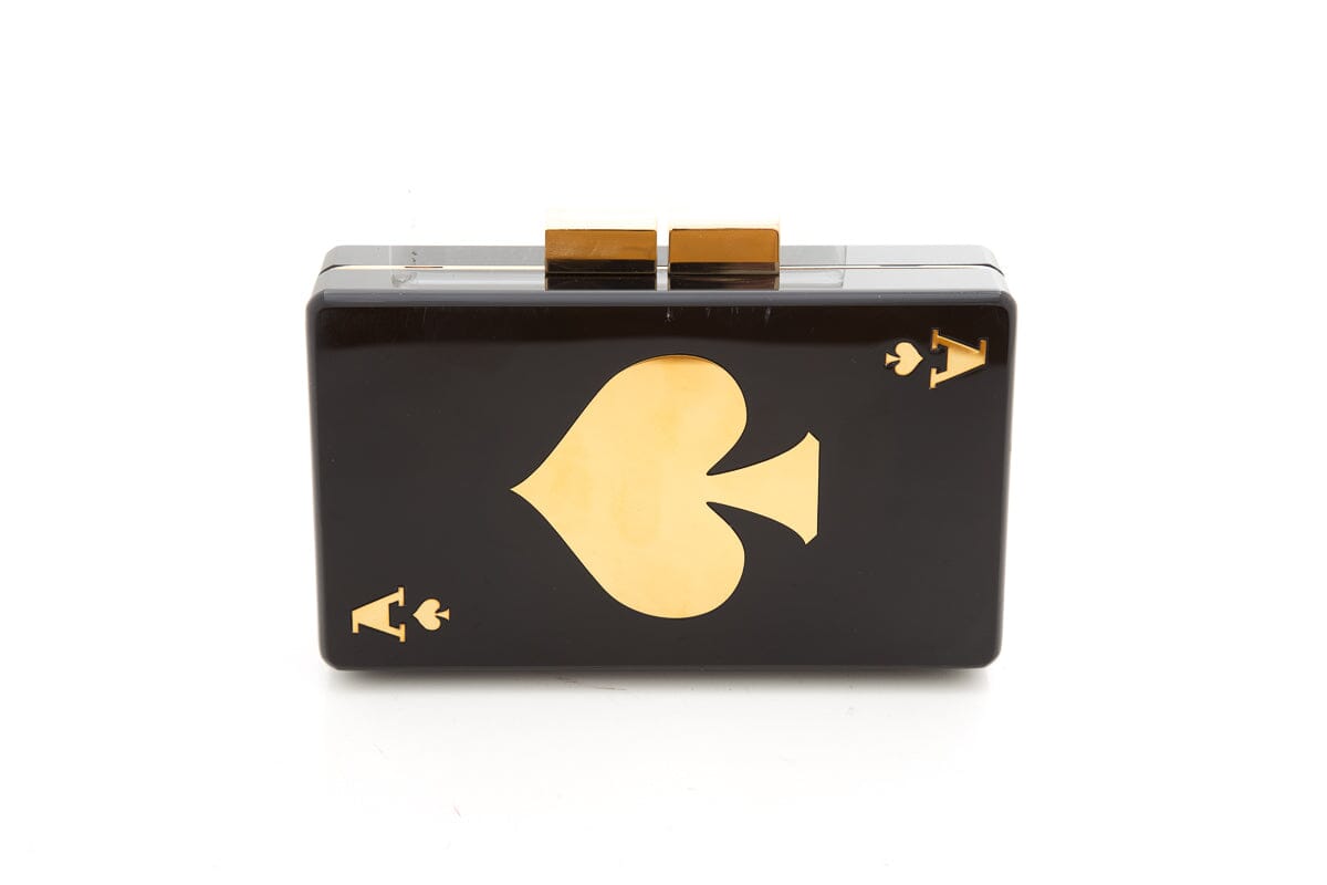 Urania Gazelli Gold & Black King Of Spades Clutch