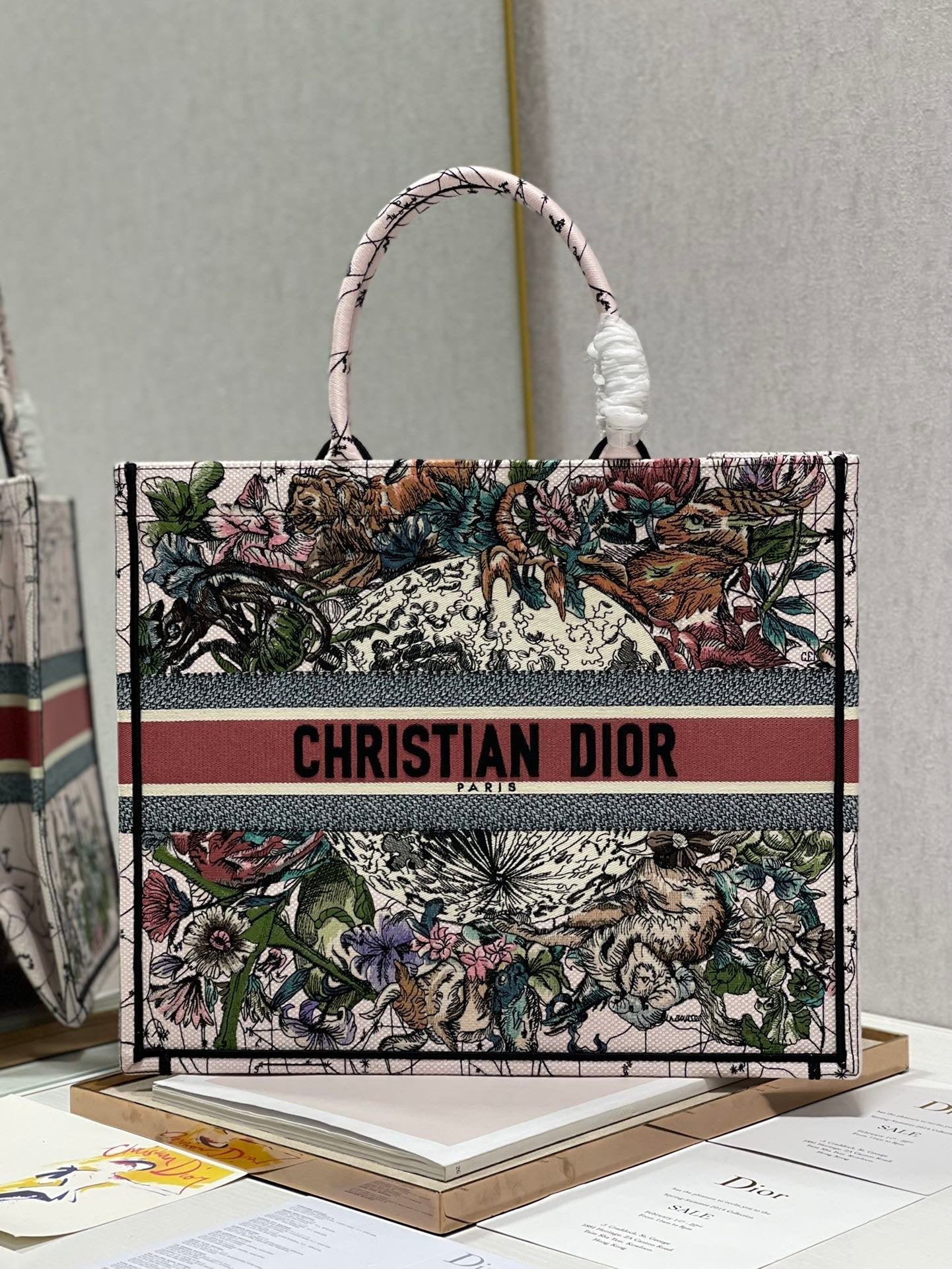 Dior Large Book Tote Multicolor Constellation Embroidery, Multicolor, For Women Women’s Handbags, Shoulder Bags, 42cm CD