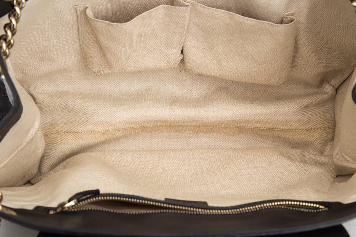 Gucci Black Guccissima Chain Shoulder Handbag