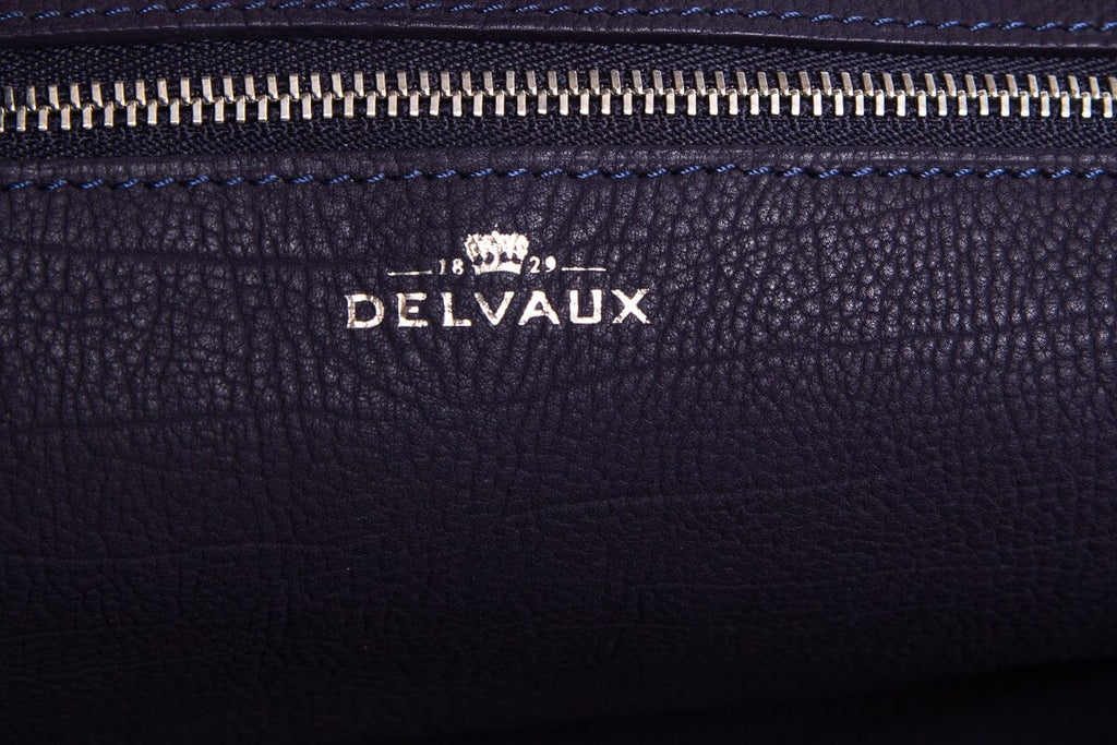 DeLouis Vuittonaux Navy Grained Leather Pin Cabas Shoulder Strap Tote
