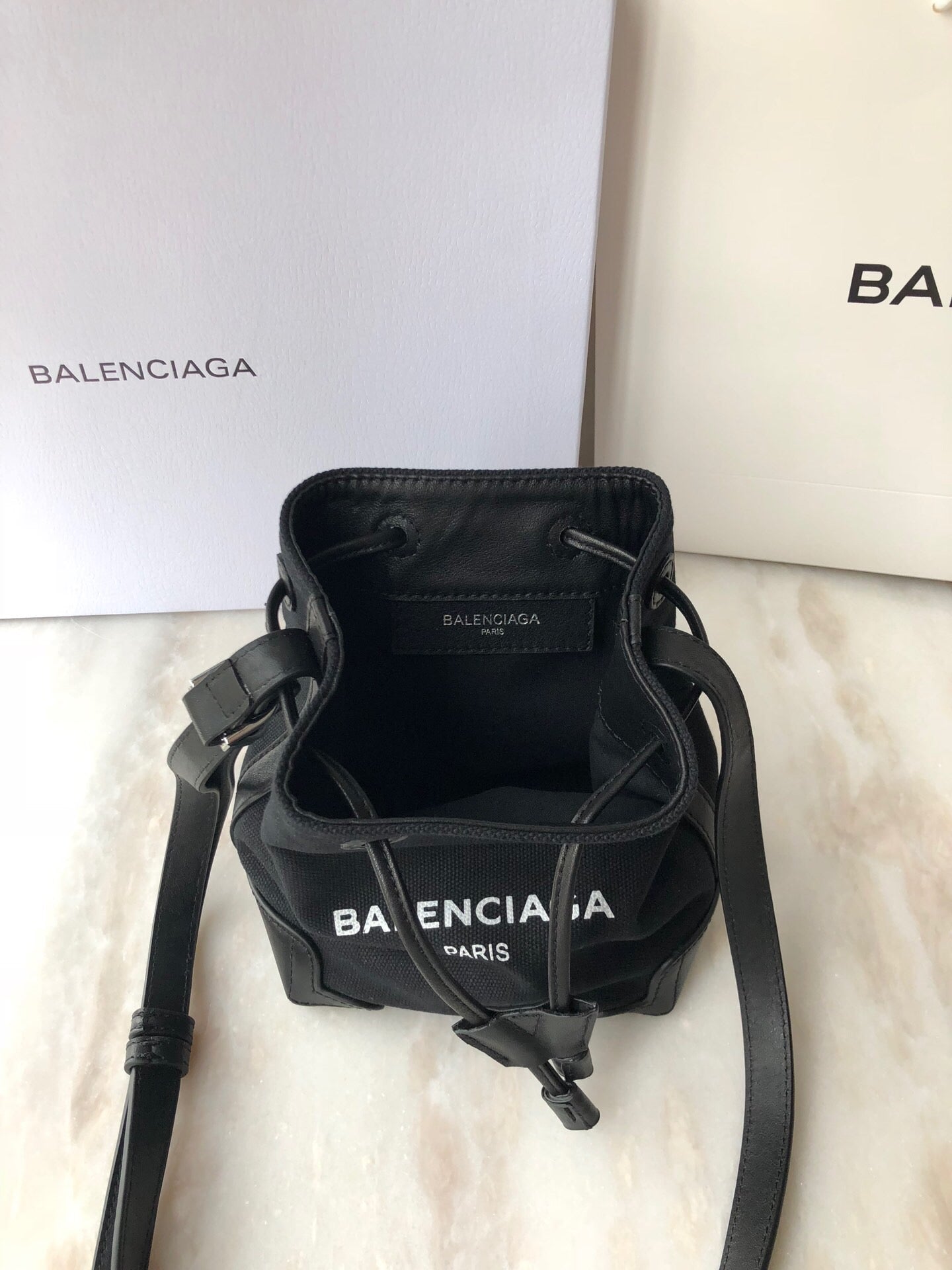 Navy Cabas Linen Crossbody Bag In Black, For Women,  Bags 9.8in/25cm