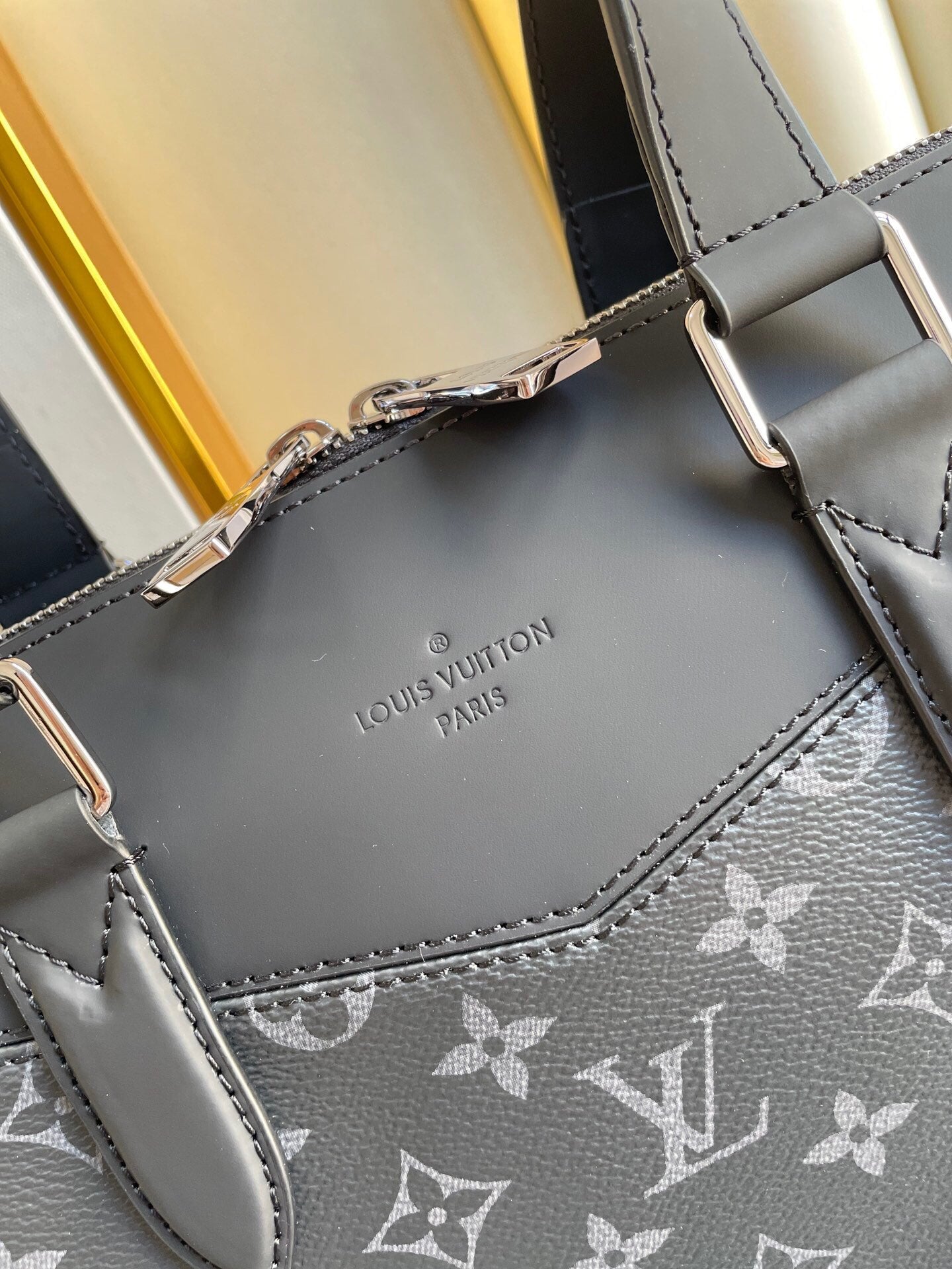 Louis Vuitton Briefcase Explorer Monogram Eclipse Canvas For Men, Bags, Shoulder And Crossbody Bags 15.4in/39cm Louis Vuitton M40566