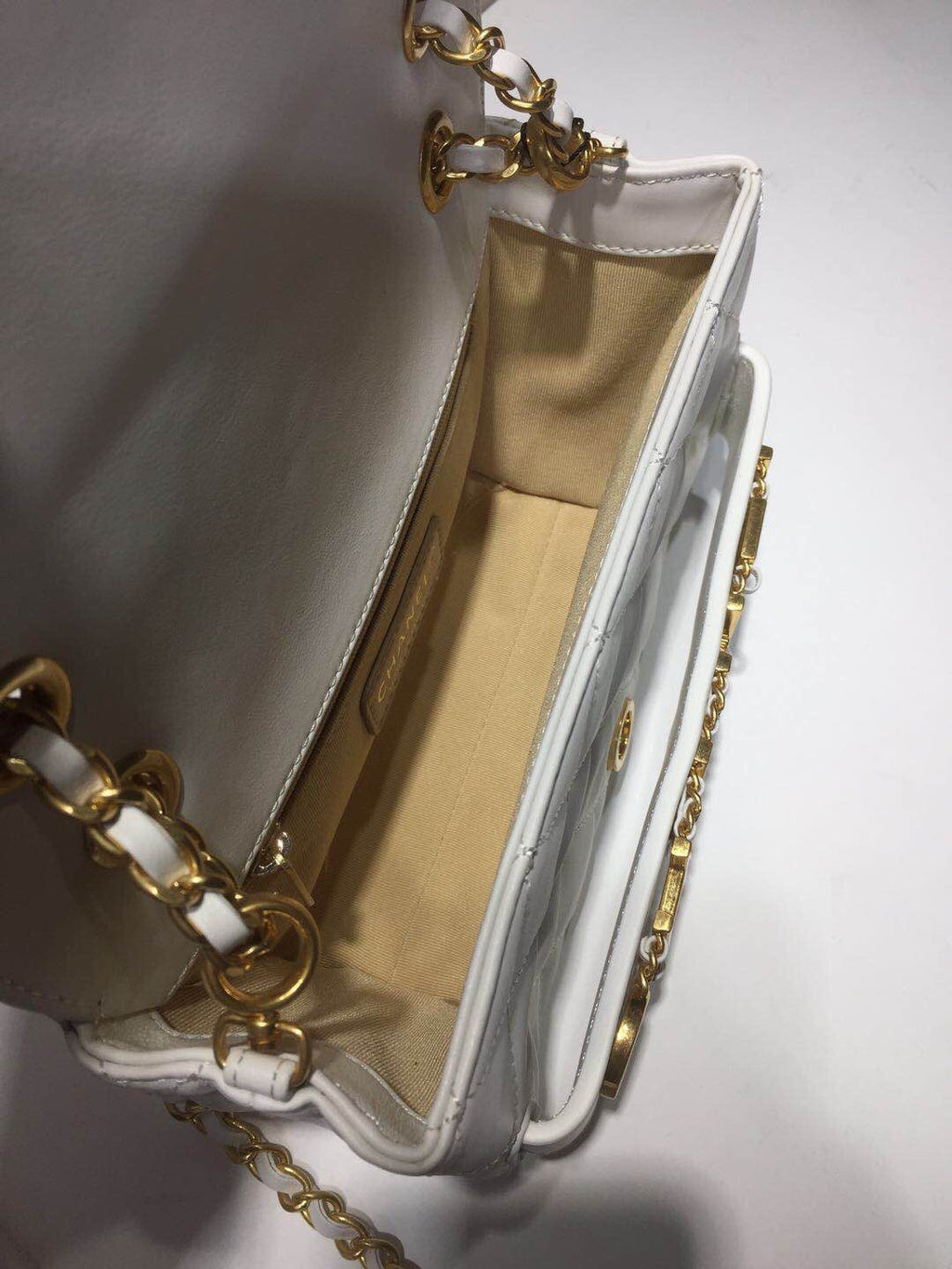 ChanelFront Logo Small GlamIap Bag Gold Hardware Apricot For Women Handbags, Shoulder Bags 8.2in/21cm AS1490