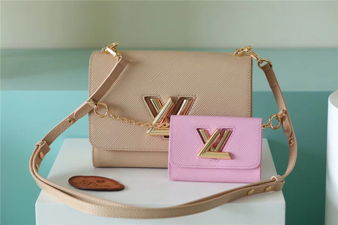 Louis Vuitton Twist MM Bag Epi Beige/ Light Pink For Women,  Shoulder and Cross Body Bags 9.1in/23cm Louis Vuitton
