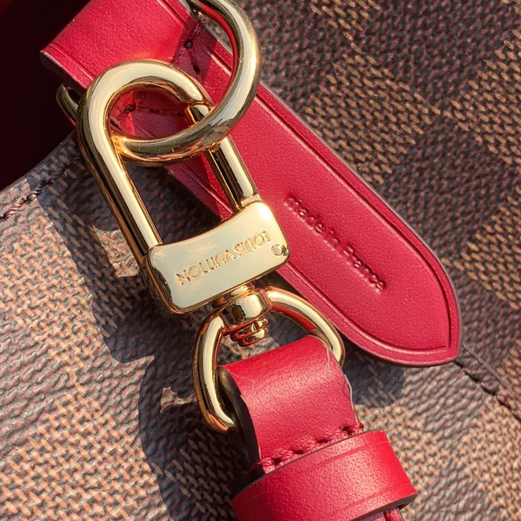 Louis Vuitton NeoNoe MM Bucket Bag Damier Ebene Canvas Cherry Berry For Women,  Shoulder And Crossbody Bags 10.2in/26cm Louis Vuitton N40214