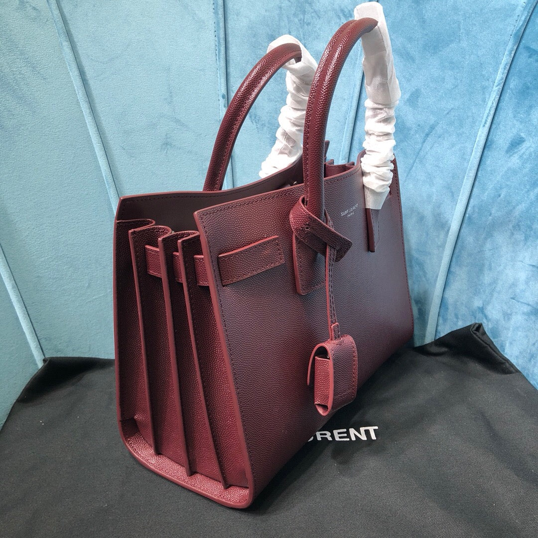 YSSL Sac De Jour Baby In Shiny Burgundy For Women 10in/26cm YSL