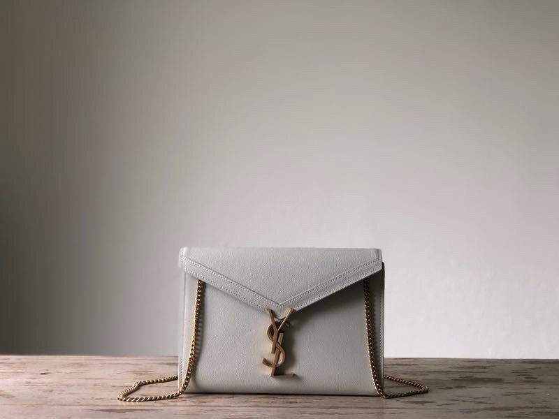 YSSL Cassandra Flap-Front Crossbody Bag White For Women 8.7in/22cm YSLÂ 