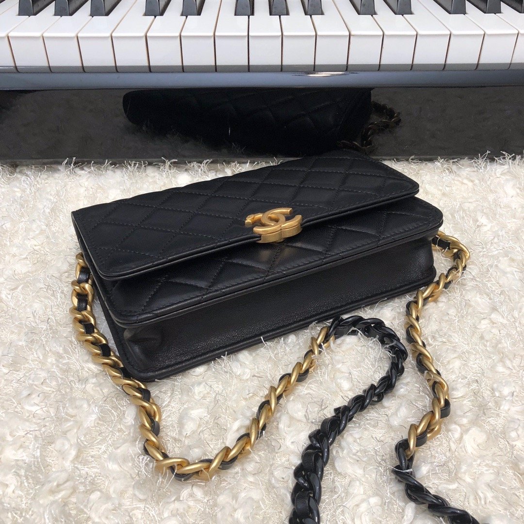 ChanelOriginal Small Classic GlamIap Bag Gold Hardware Black For Women Handbags, Shoulder Bags 7.5in/19cm AP33814