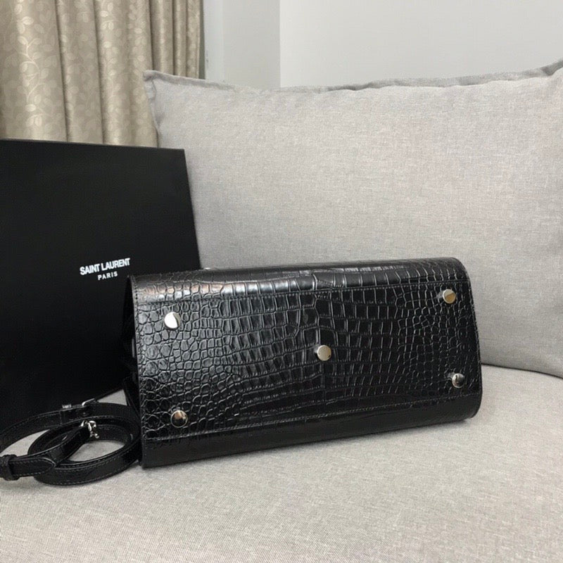 YSSL Sac De Jour Small In Embossed Crocodile Black For Women 12.5in/32cm YSLÂ  378299DND1N1000
