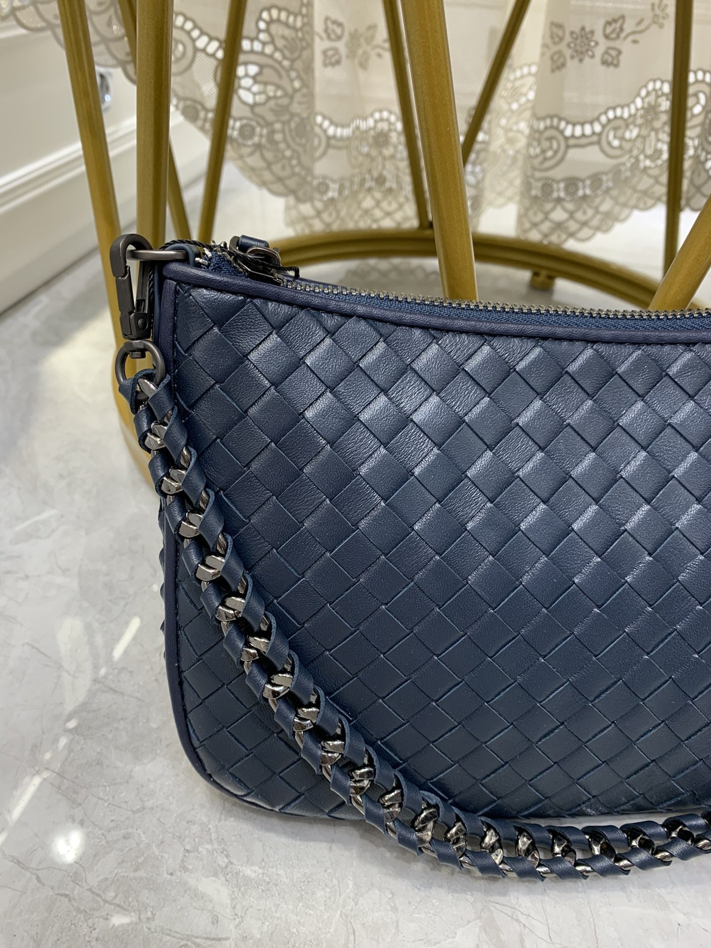 Bottega Veneta Crossbody Bag Blue, For Women, Bags 9.4in/24cm