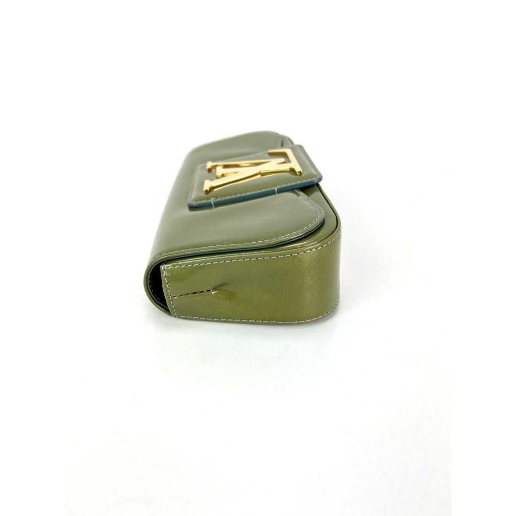 Louis Vuitton  Leather Sobe Green Clutch