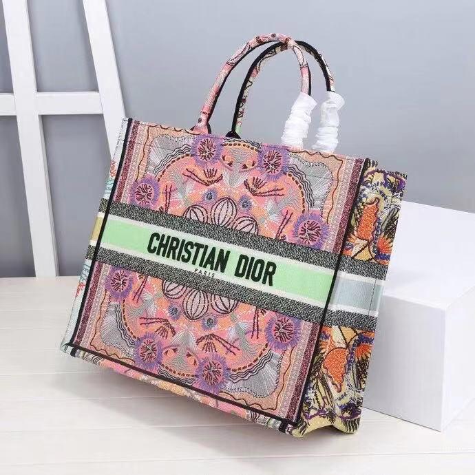 Dior Large Book Tote Multicolor In Lights Embroidery, Pink Multicolor, For Women Women’s Handbags, Shoulder Bags, 42cm CD