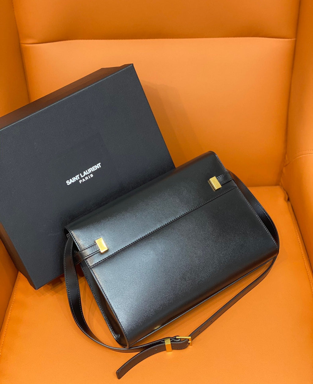 YSSL Manhattan Shoulder Bag Black For Women 11in/29cm YSL 5792710SX0W1000
