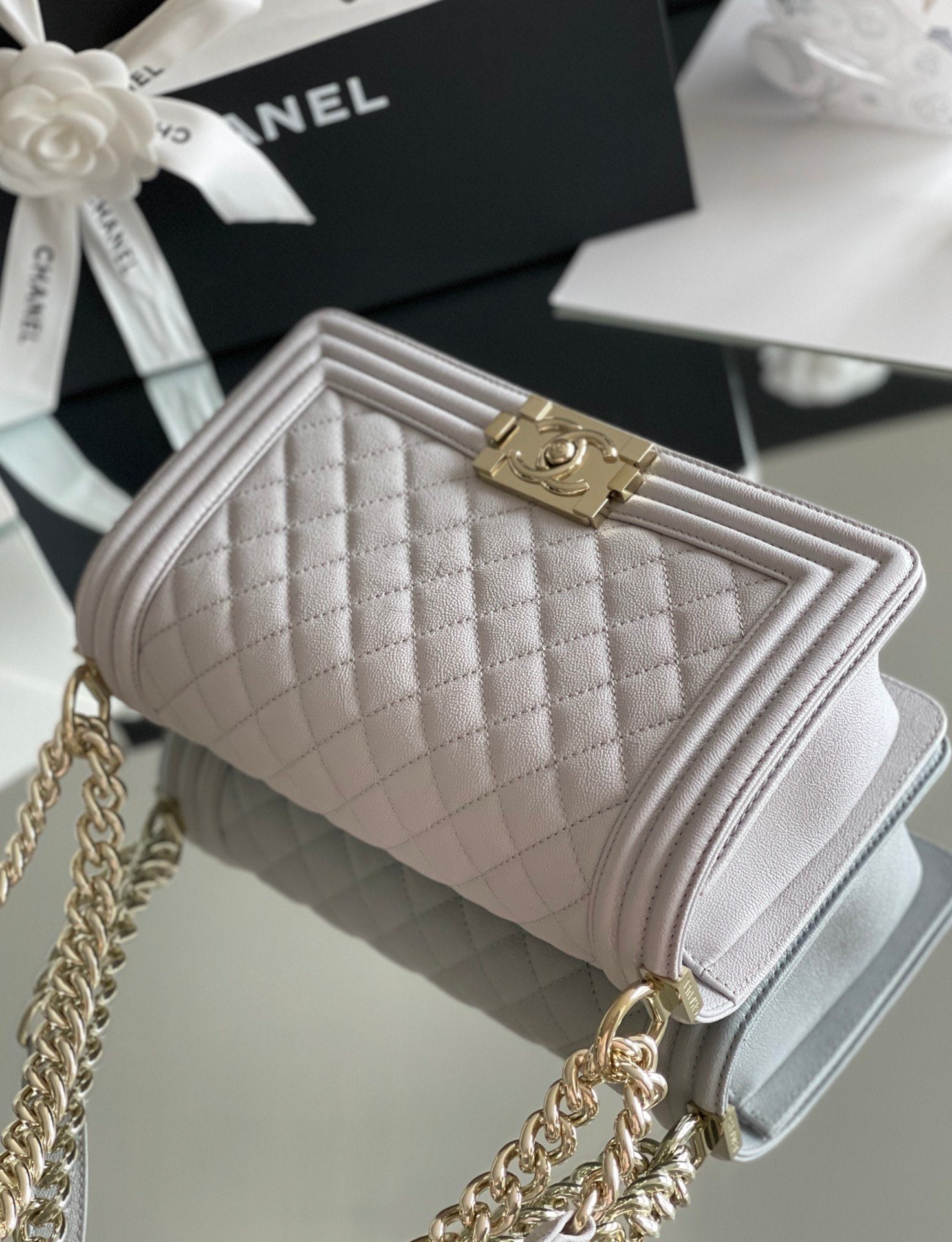 ChanelMeGLAMIum Classic GlamIap Bag 25cm Grey For Women A67086