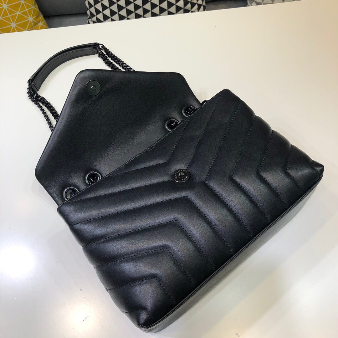 Top Quality Loulou Small Chain Bag In MatelassÃ© "Y" Black For Women 9.8in/23cm YSL 494699DV7281000
