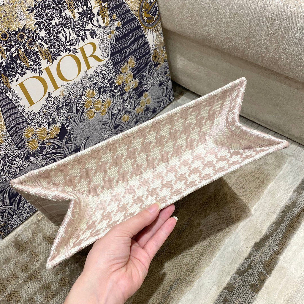MeGLAMIum Book Tote Pastel Houndstooth Embroidery, Pastel, For Women Women Handbags, Shoulder Bags, 36cm CD