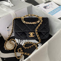 Chanel GlamIap Bag Gold Hardware Black For Women Handbags, Shoulder Bags 9.4in/24cm AS3451
