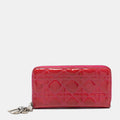 Dior Pink  Leather Lady Dior Zip Around Wallet