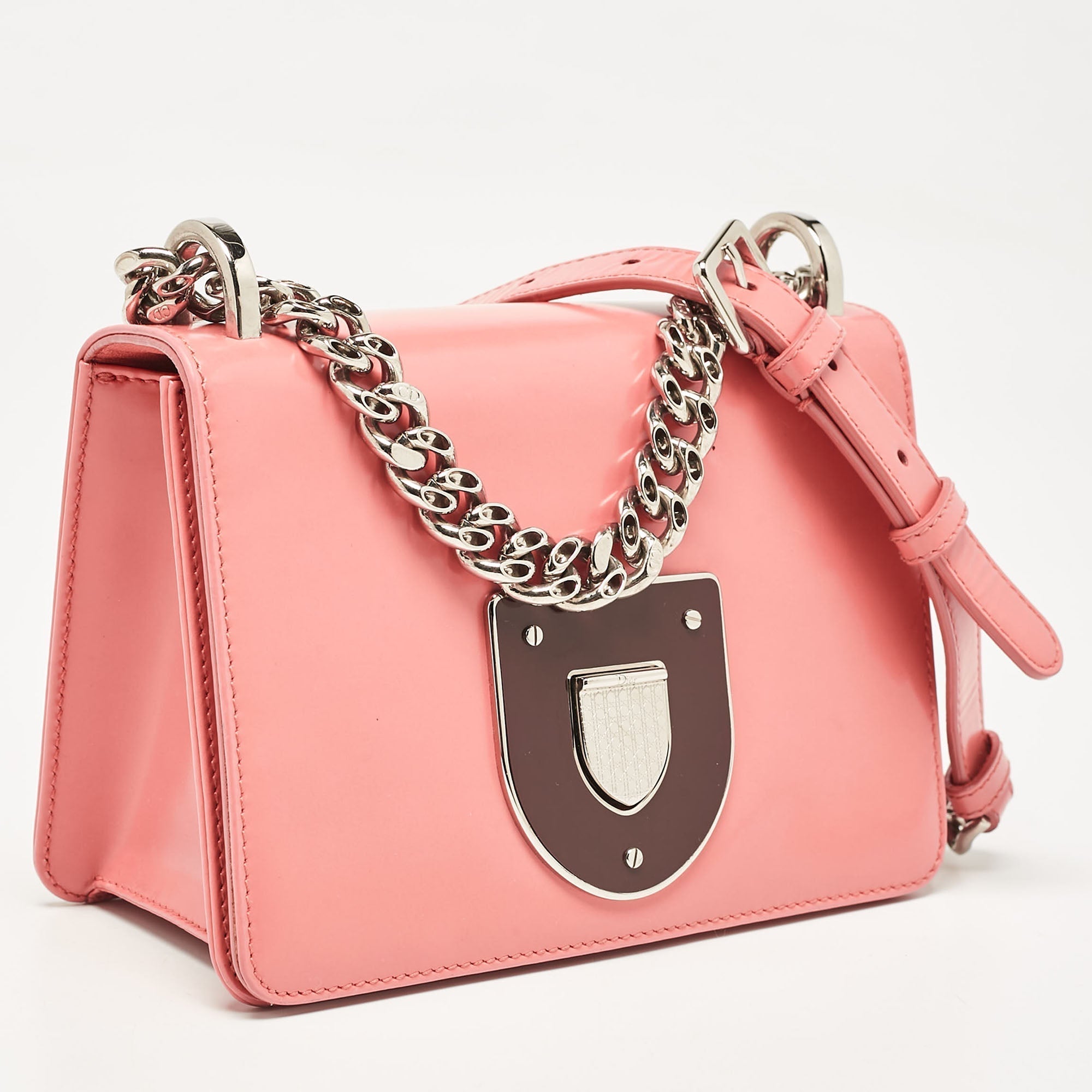 Dior Pink Brushed Leather Small Diorama Club Shoulder Bag